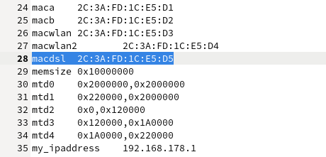 Inhalt der Support Datei (macdsl ausgewählt)